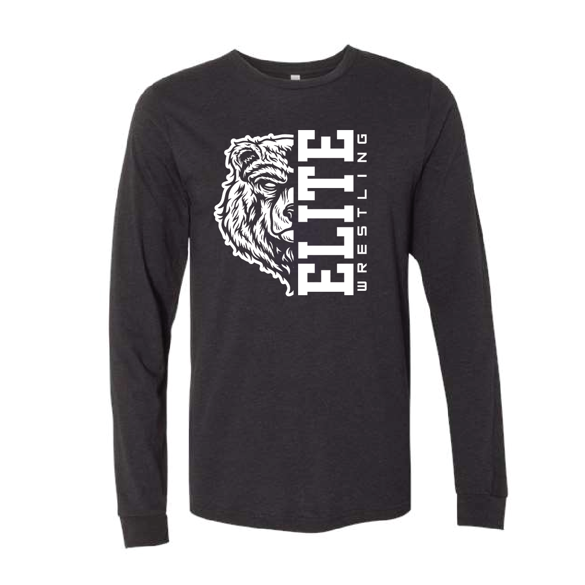 Elite Wrestling Bella and Canvas CVC Long Sleeve Tee - Black Heather