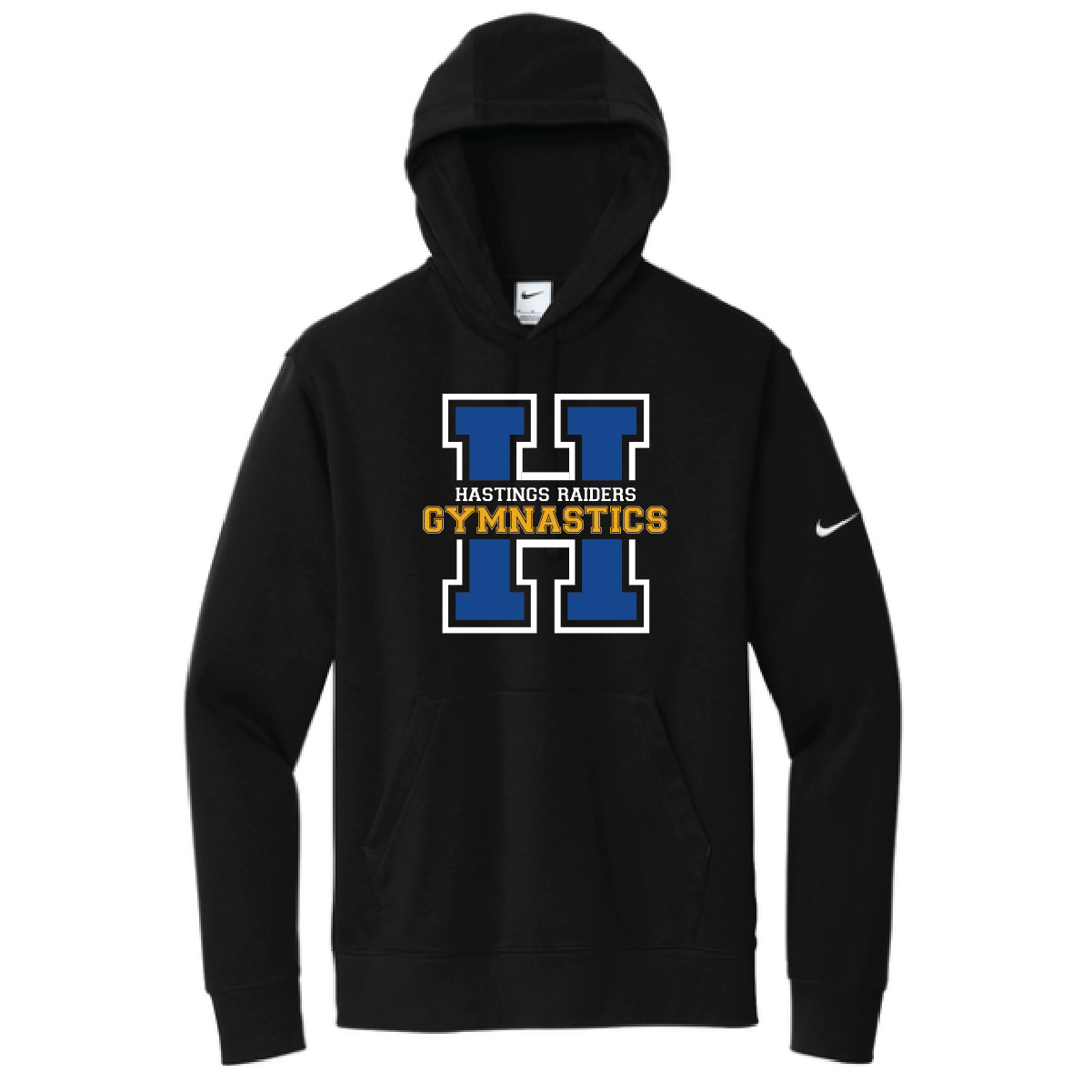 Hastings Gymnastics Nike Club Fleece Sleeve Swoosh Pullover Hoodie with Embroidery