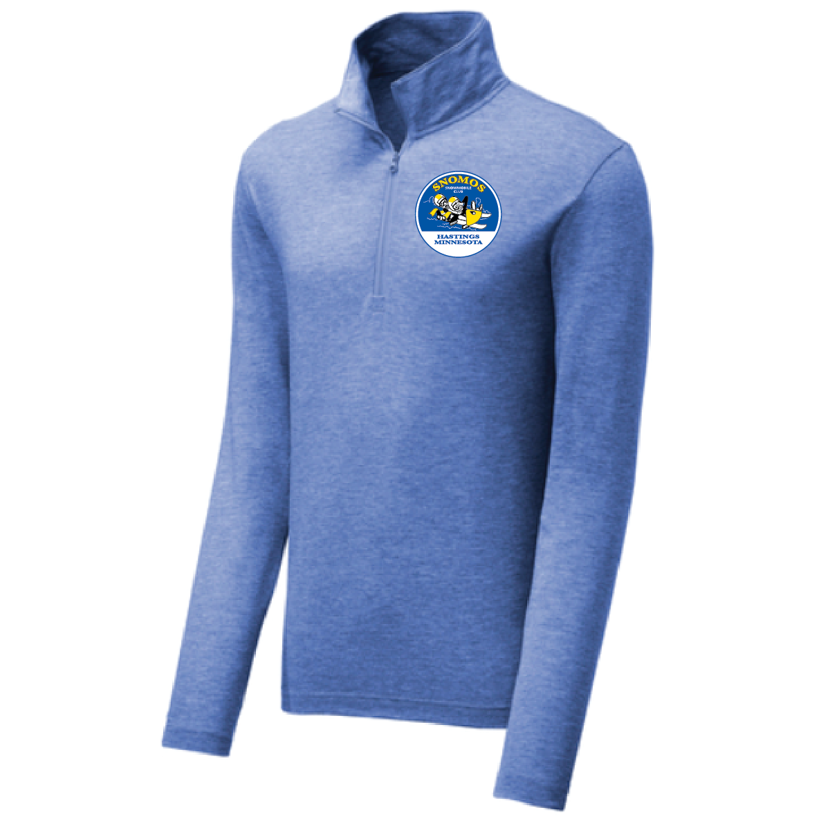 Hastings SnoMos Snowmobile Club - Sport-Tek PosiCharge Tri-Blend Wicking 1/4-Zip Pullover with Patch. Mens and Ladies Style