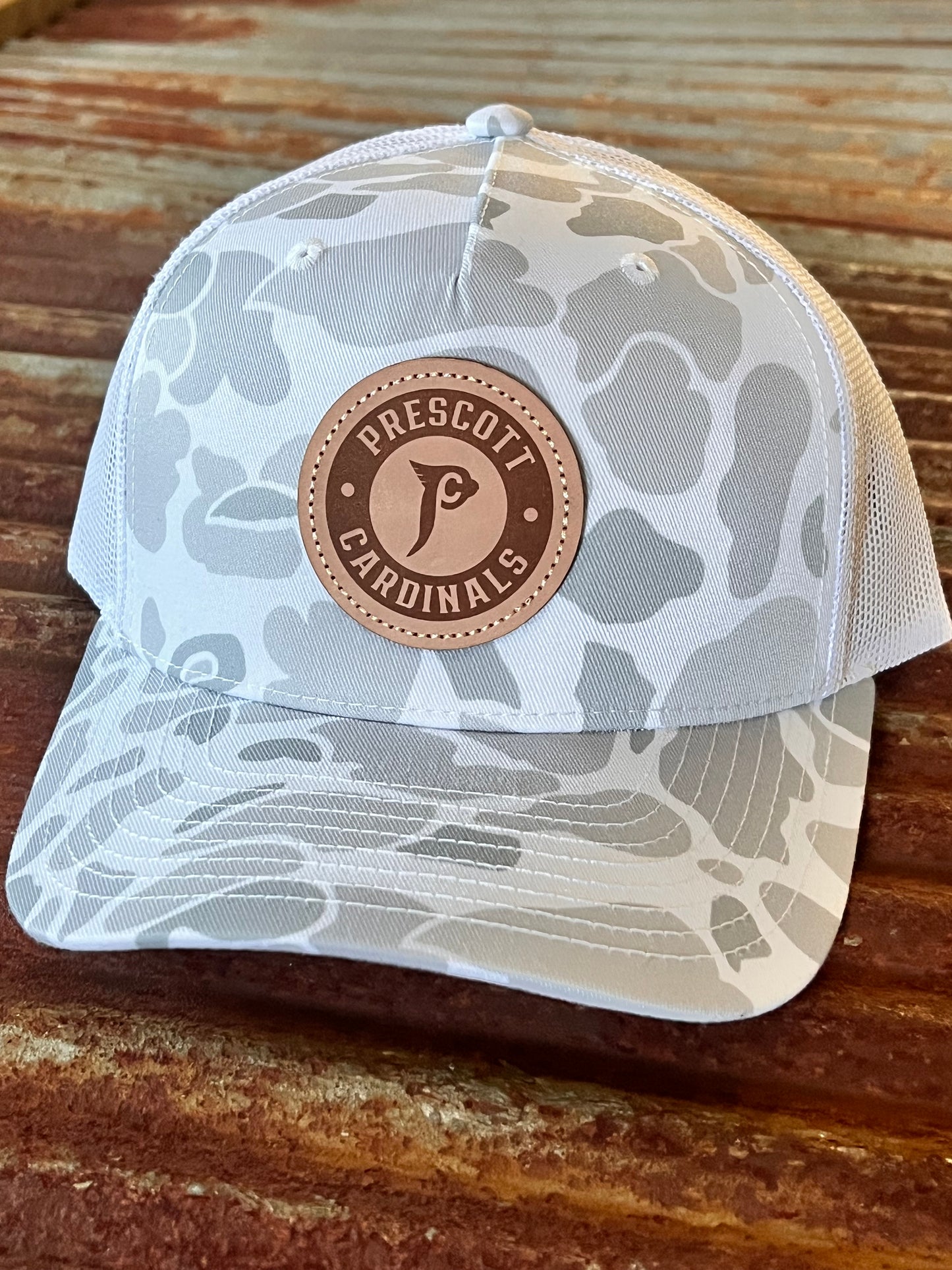 Prescott Retail Online Blizzard Duck Camo Trucker with leather patch