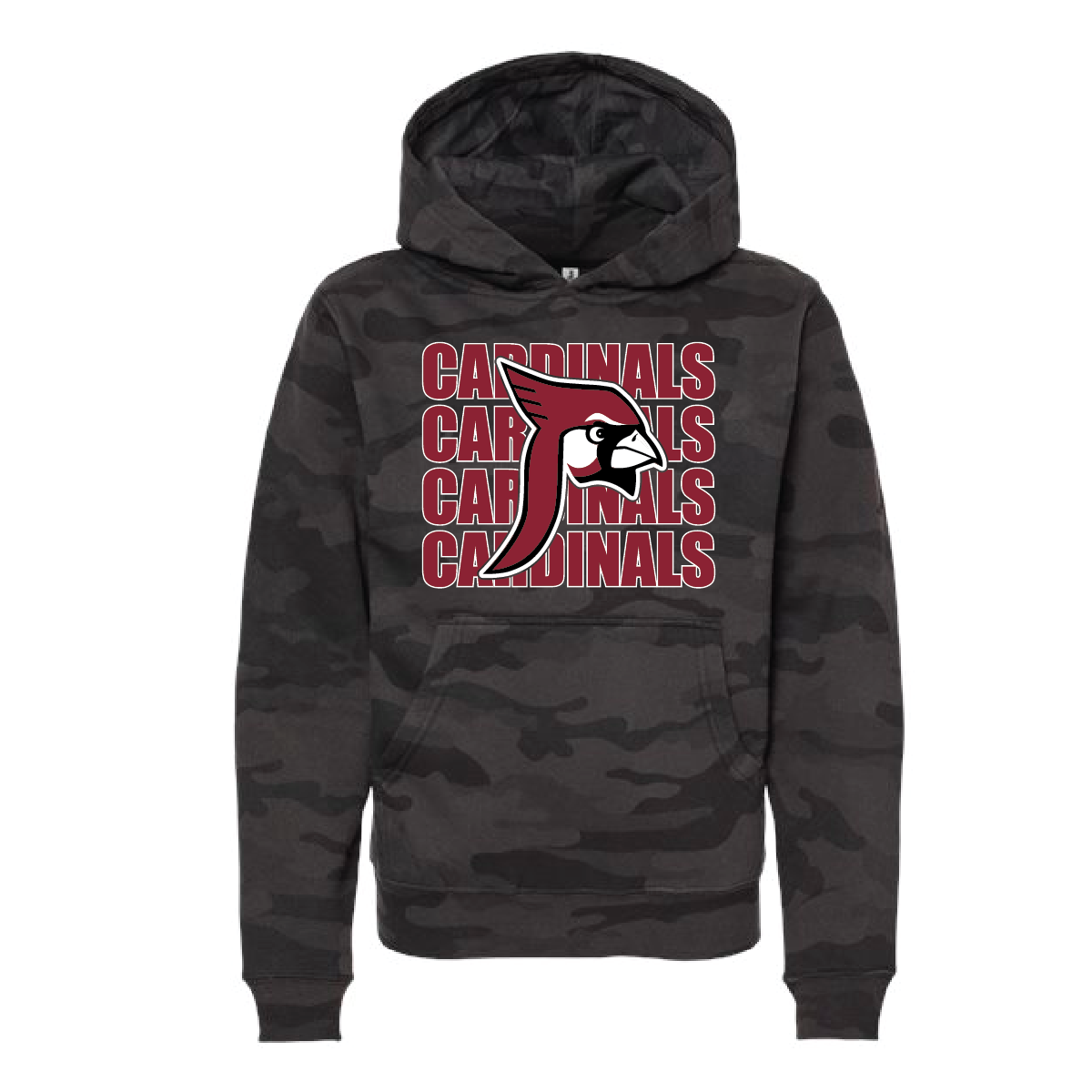 Prescott Retail Youth Independent Black Camo Hooded Sweatshirt