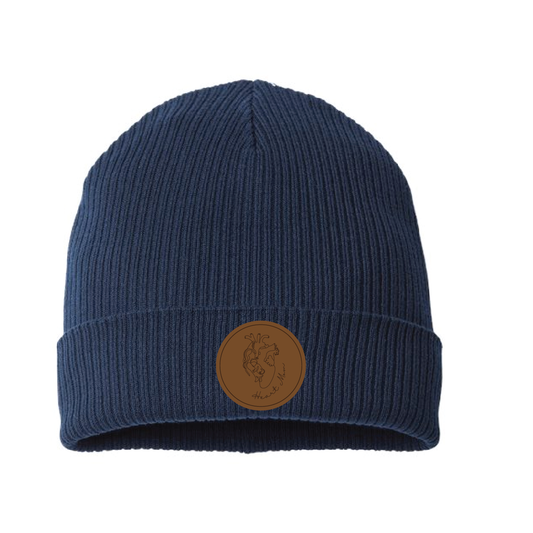 &mamatoo Sustainable Cuffed Beanie - With Leather Patch