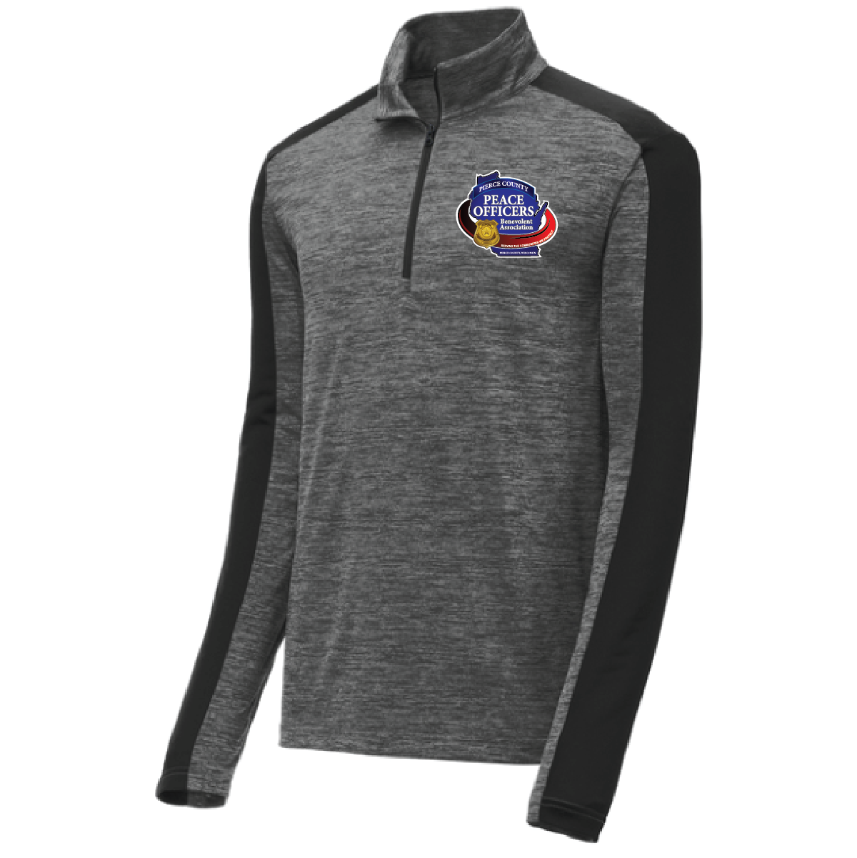 PCPOBA Sport-Tek PosiCharge Electric Heather Colorblock 1/4-Zip Pullover Grey - Men's and Women's