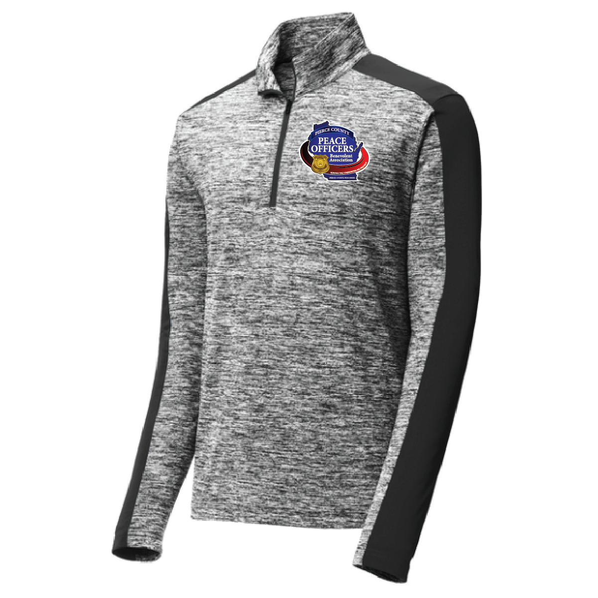 PCPOBA Sport-Tek PosiCharge Electric Heather Colorblock 1/4-Zip Pullover Black - Men's and Women's
