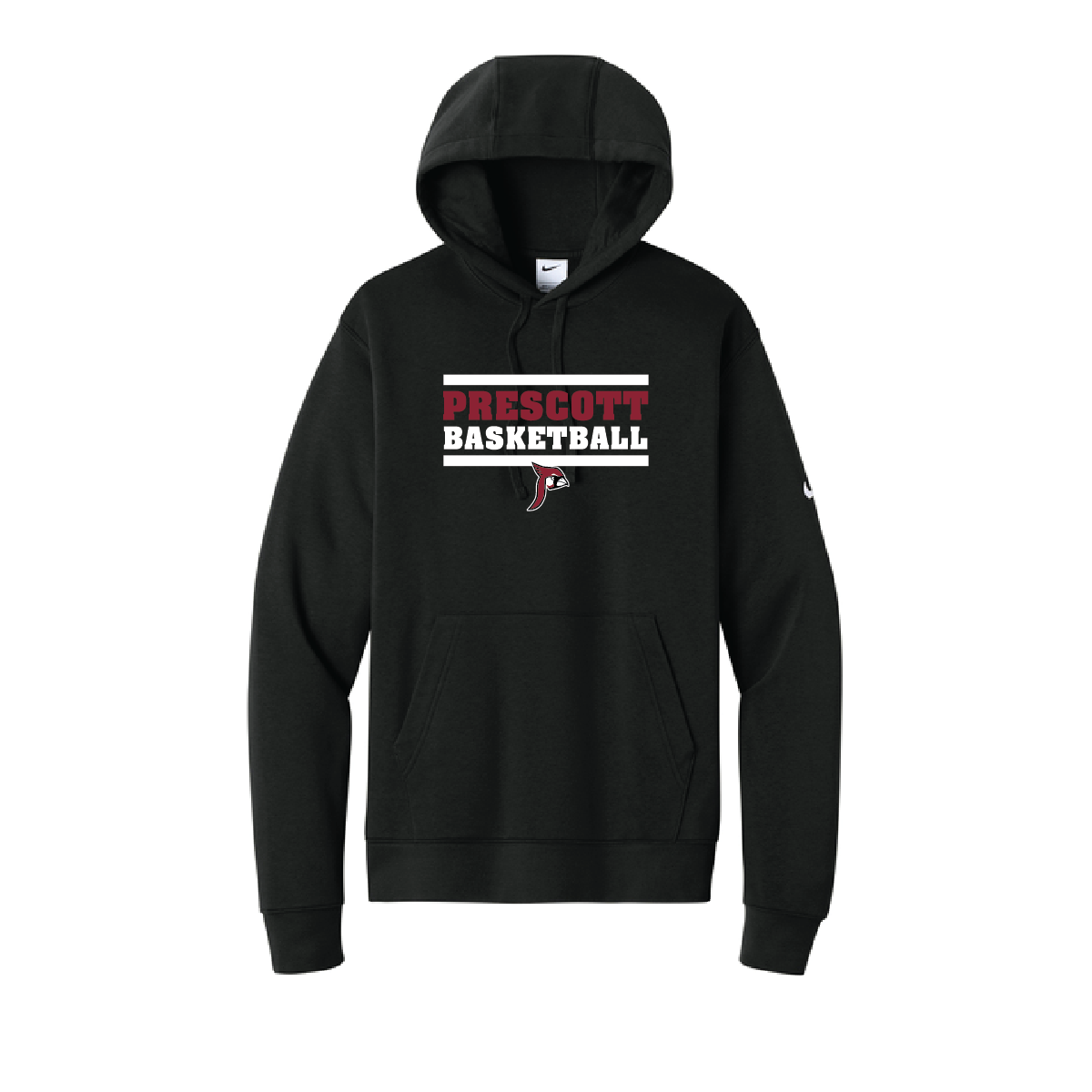 Prescott Boys Basketball Nike Clube Fleece Sleeve Swoosh Pullover Hoodie