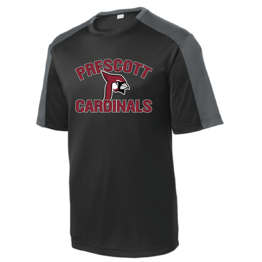 Prescott Retail Online Youth Sleeve Block Tee - Black/Iron Grey Design 100