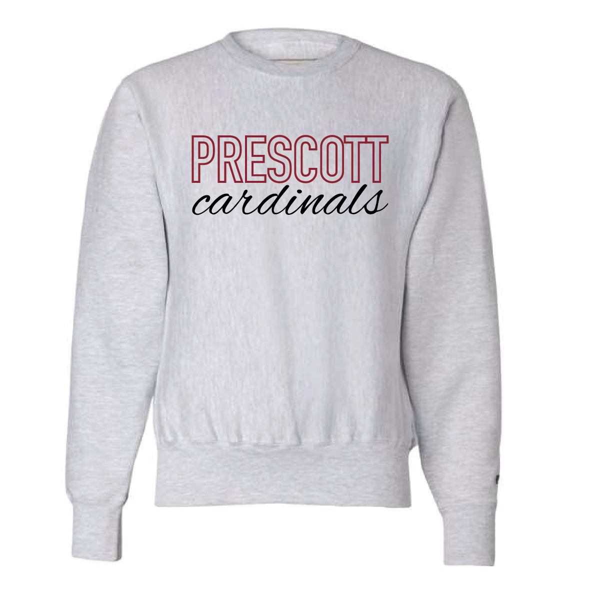 Prescott Retail Online Champion Reverse Weave Crewneck Sweatshirt Silver 3D Embroidery