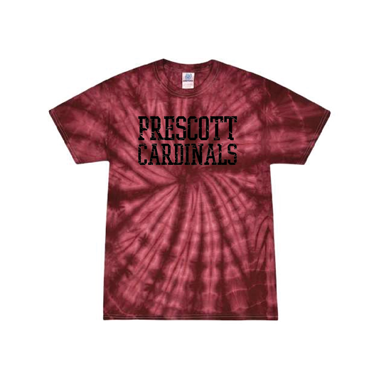 Prescott Retail Online Youth Tie-Dyed T-Shirt - Cardinal