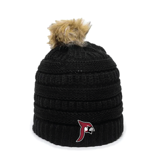 Prescott Retail Online Outdoor Cap Cable Knit Faux Fur Pom Beanie