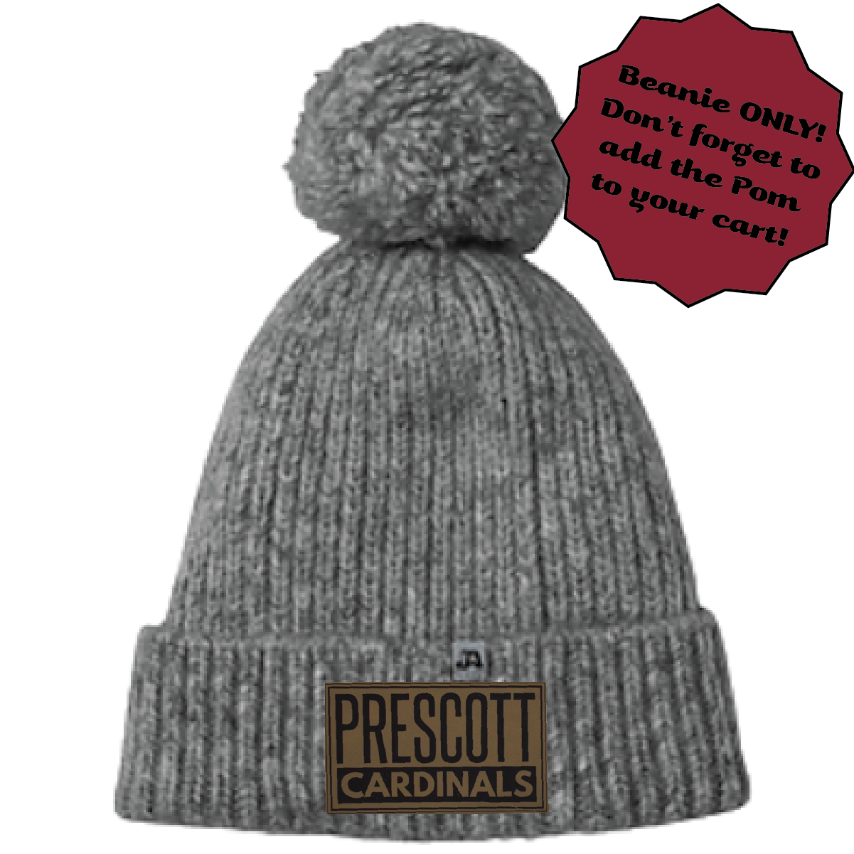 Prescott Retail Online J America Swap-a-Pom Knit Beanie with Leather Patch