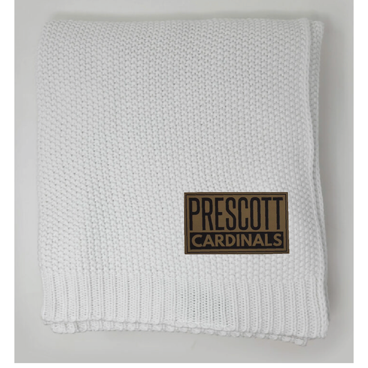 Prescott Retail Online Aliehs Crochet Knit Throw - Leather Patch