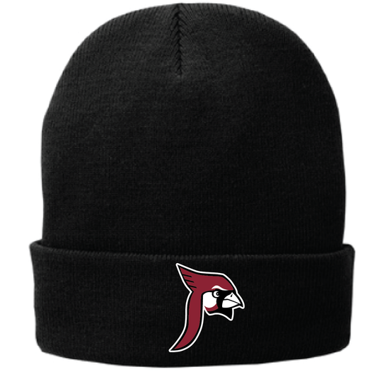 Prescott Retail Port & Company® Fleece-Lined Knit Cap - Black - Flying P