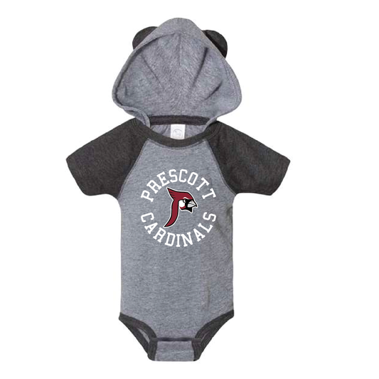 Prescott Retail Online Fine Jersey Infant Short Sleeve Raglan Bodysuit with Hood & Ears - 104