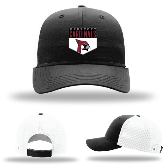 Prescott Retail Online Richardson 222 Airmesh Lite Trucker with Rubber Patch - Black/White