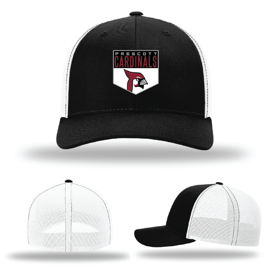 Prescott Retail Online Richardson 110 R-Flex Trucker with Rubber Patch - Black/White