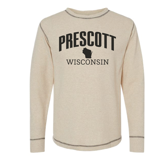 Prescott Wisconsin Retail Vintage Thermal Long Sleeve T-Shirt - Design 1
