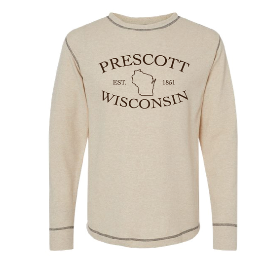 Prescott Wisconsin Retail Vintage Thermal Long Sleeve T-Shirt - Design 8