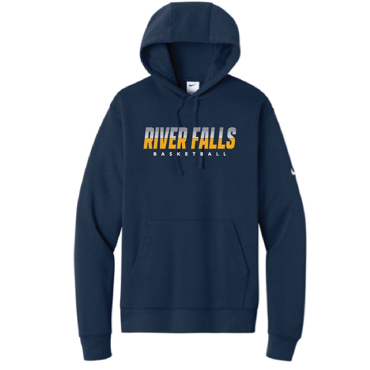 RF Boys Basketball Nike Club Fleece Sleeve Swoosh Pullover Hoodie - Navy