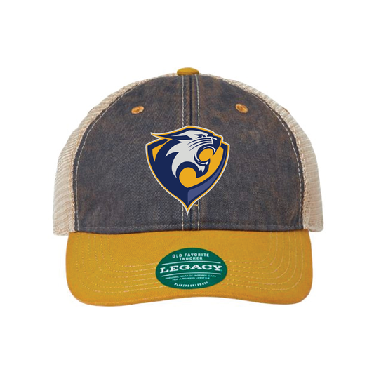 River Falls Retail Online Legacy Old Favorite Trucker Navy/Gold with Patch