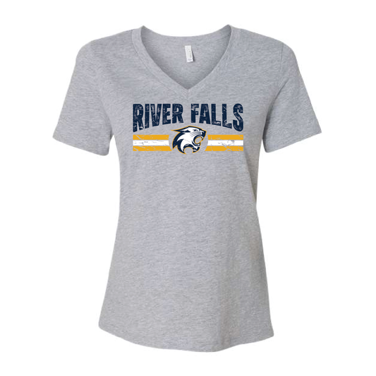 River Falls Retail Online Bella + Canvas Women's Relaxed Heather CVC V-Neck Tee 80