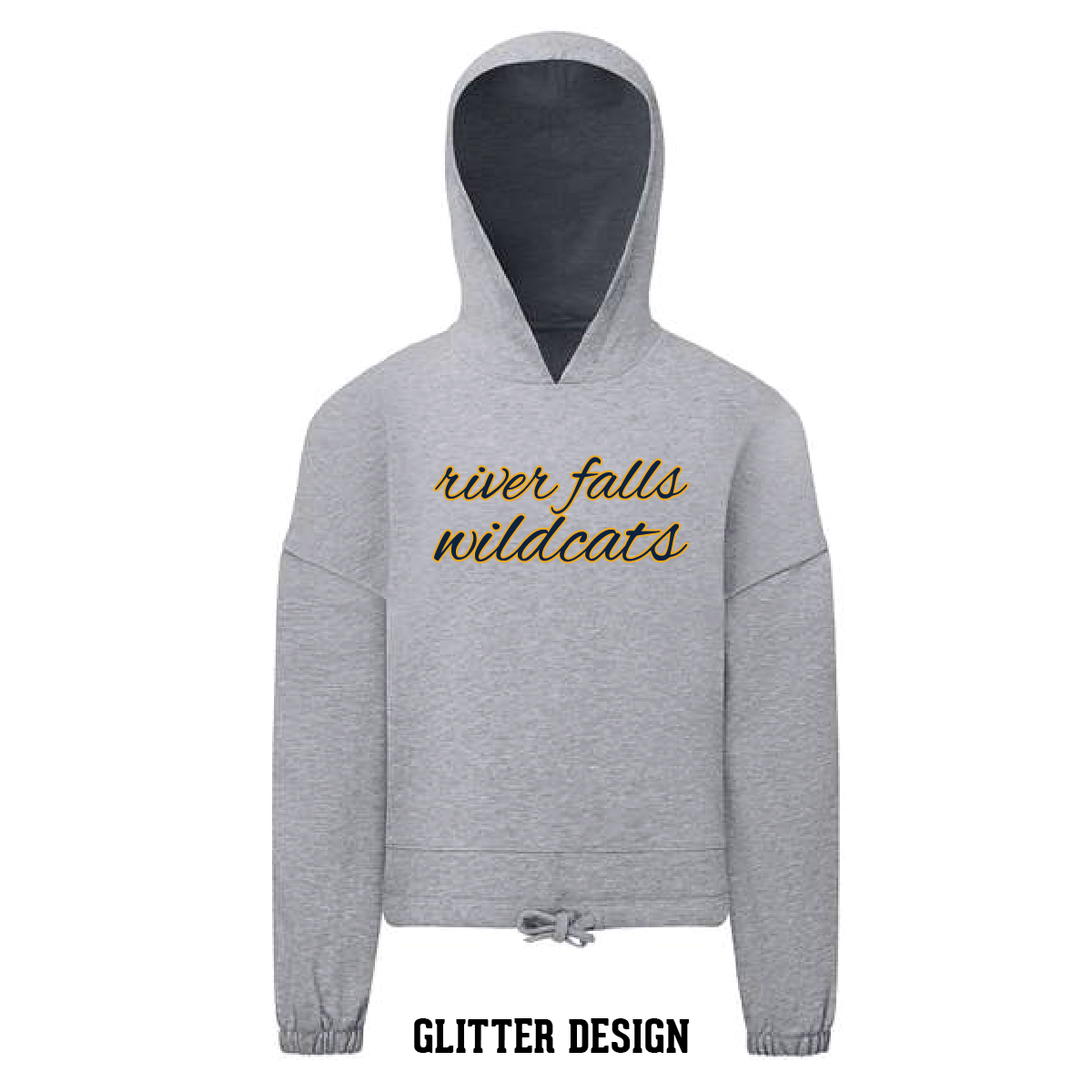 River Falls Retail Online Youth Maria Hooded Sweatshirt - Grey with Glitter