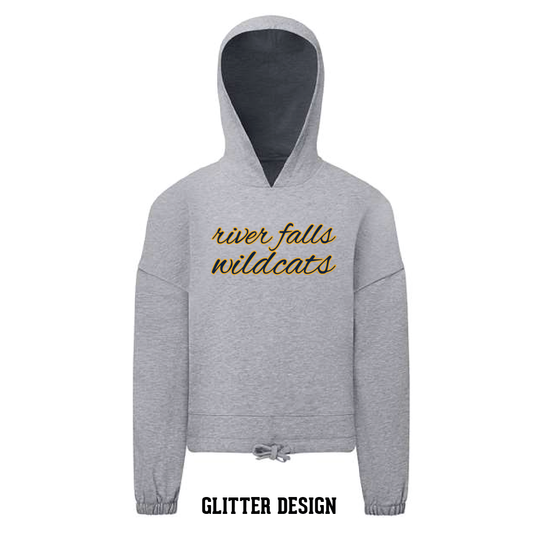 River Falls Retail Online Youth Maria Hooded Sweatshirt - Grey with Glitter