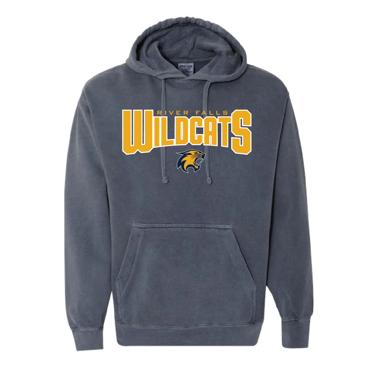 River Falls Retail Online Comfort Colors Garment-Dyed Hooded Sweatshirt with Twill Applique