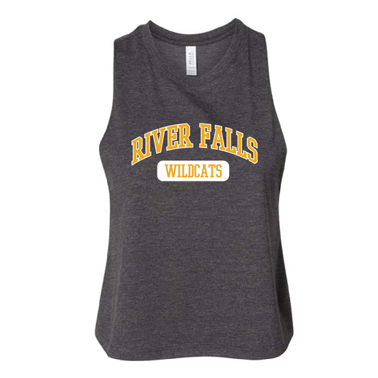 River Falls Retail Online Bella Racerback Crop Tank - Dk Grey Heather