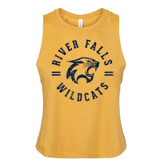 River Falls Retail Online Bella Racerback Crop Tank - Heather Mustard