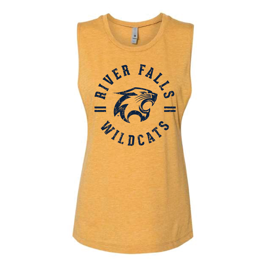 River Falls Retail Online Next Level Festival Muscle Tank - Antique Gold