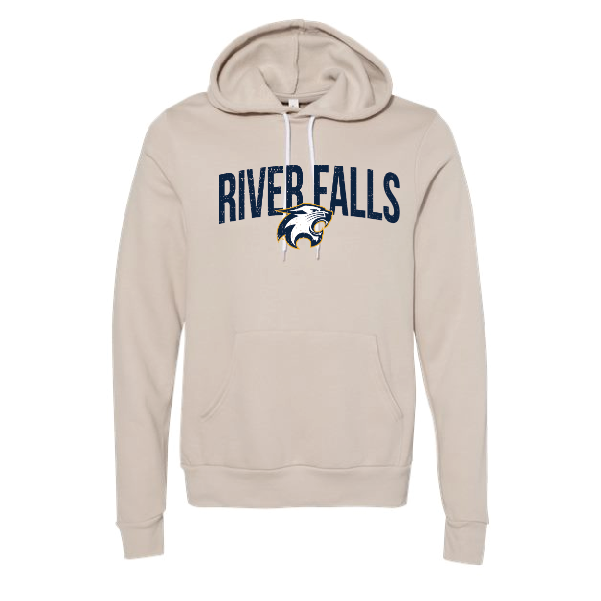 River Falls Retail Online Bella Sponge Fleece Hoodie- Cream Design 63