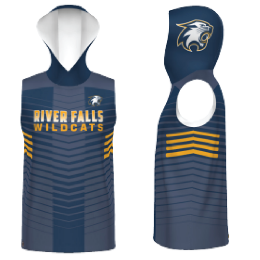 River Falls Retail Online Youth Sideline Sleeveless Sublimated Hoodie