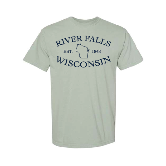 River Falls Wisconsin Comfort Colors Garment-Dyed Heavyweight T-Shirt - Bay