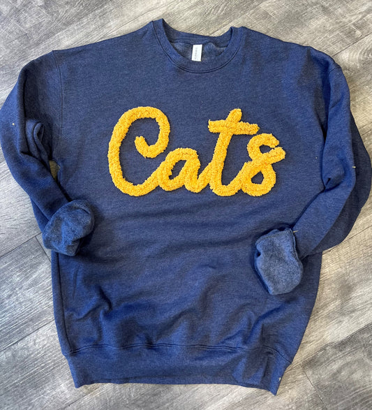 River Falls Retail Online BELLA + CANVAS - Sponge Fleece Drop Shoulder Crewneck Sweatshirt with Chenille Yarn Embroidery