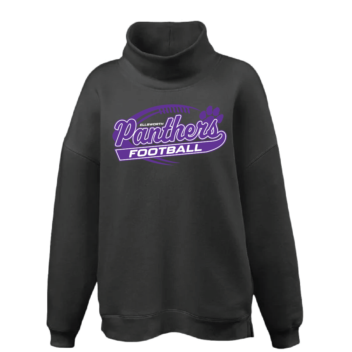 Ellsworth Football Pennant Women's Oversize Mock neck with Print