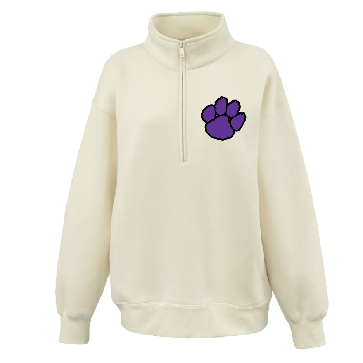 Ellsworth Football Pennant Women's Oversize 1/2 Zip with Embroidery