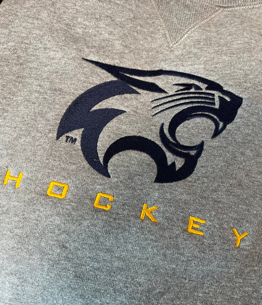 River Falls Retail Online Hockey Crewneck Sweatshirt with Embroidered Logo