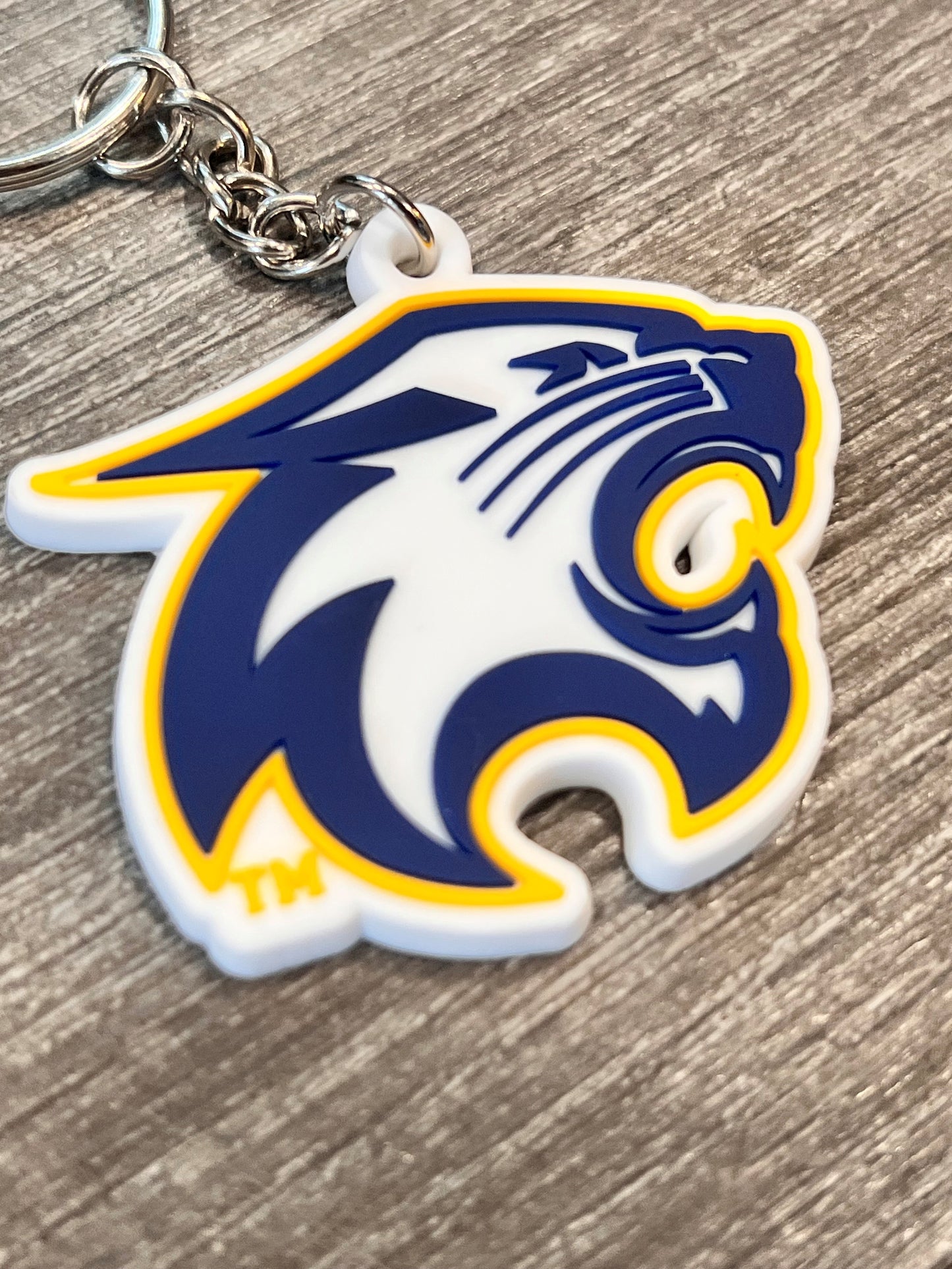 River Falls Retail Online PVC Wildcat Head Keychain