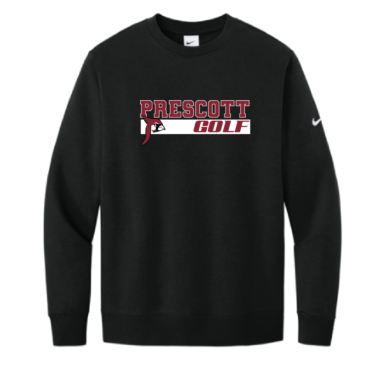 Prescott Girls Golf Nike Club Fleece Sleeve Swoosh Crew