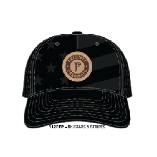 Prescott Retail Online Stars and Stripes Tonal Trucker with leather patch