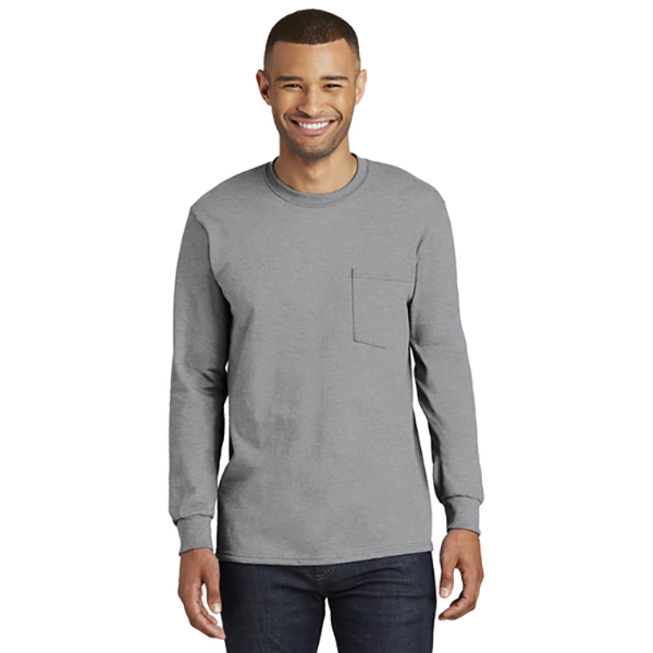 TCLAD Port & Company Tall Long Sleeve Essential Pocket Tee