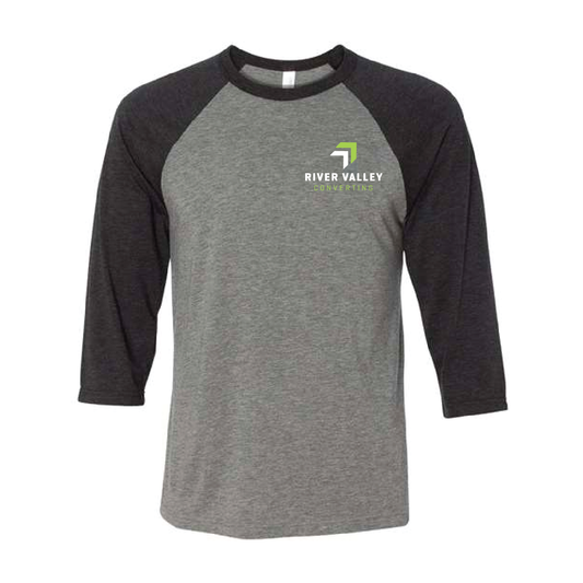 River Valley Converting BELLA+CANVAS ® Unisex 3/4-Sleeve Baseball Tee