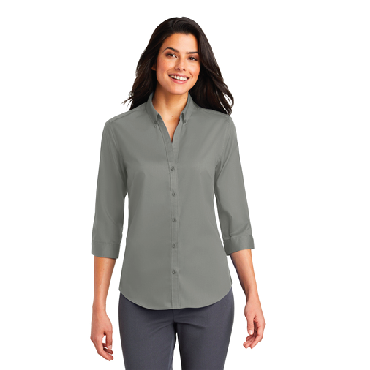 TCLAD Port Authority Ladies 3/4-Sleeve SuperPro Twill Shirt River City Stitch TCLAD Port Authority Ladies 3/4-Sleeve SuperPro Twill Shirt River City Stitch