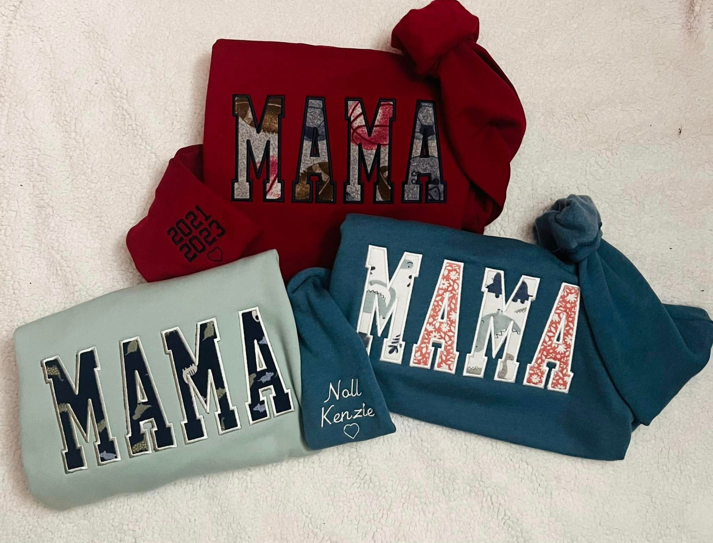 Mama Keepsake Sweatshirt – Custom Bella Canvas Crewneck Made From Baby Outfits