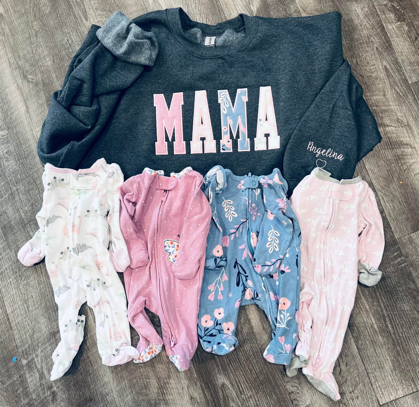 Mama Keepsake Sweatshirt – Custom Bella Canvas Crewneck Made From Baby Outfits