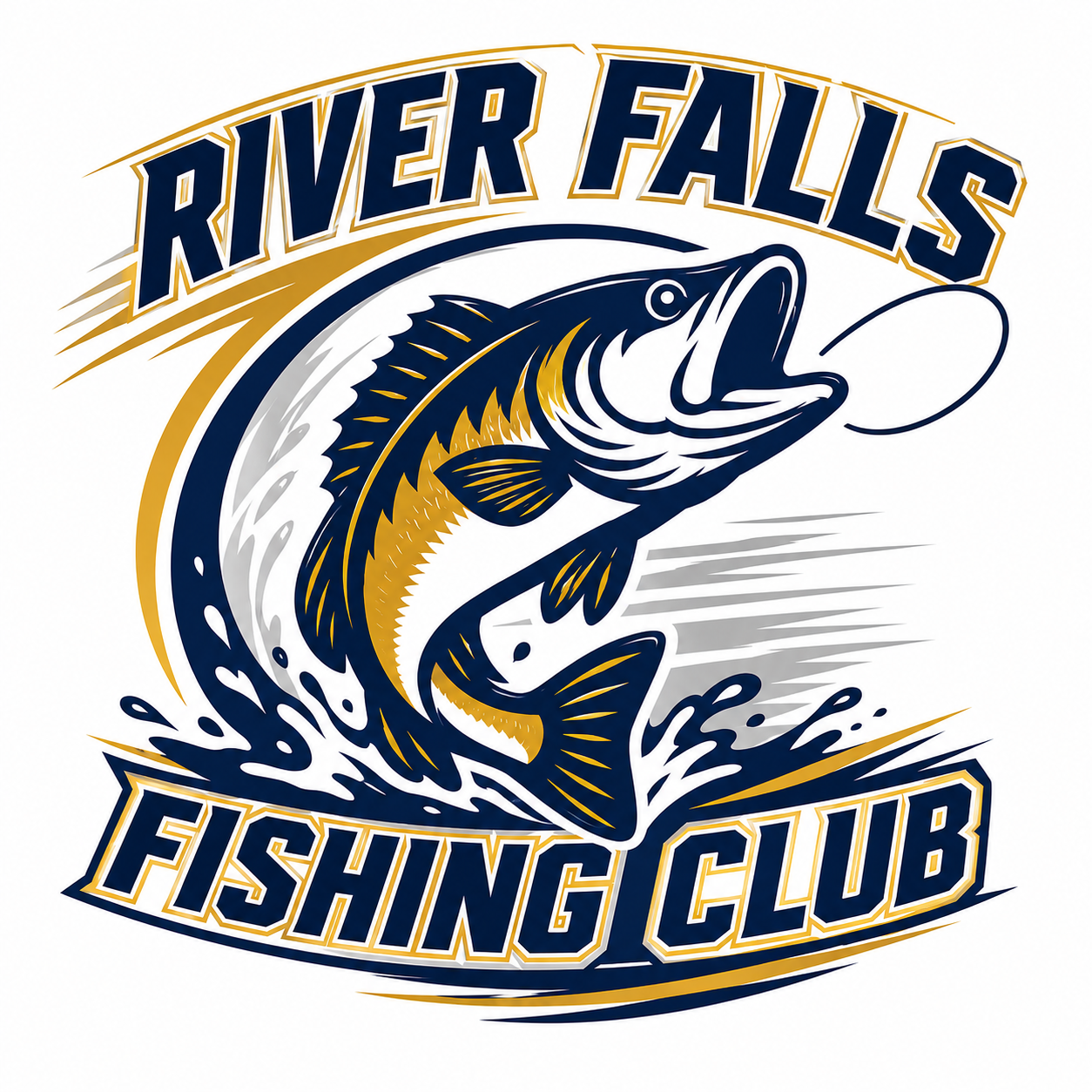 River Falls Fishing Club Vehicle Sticker -4"