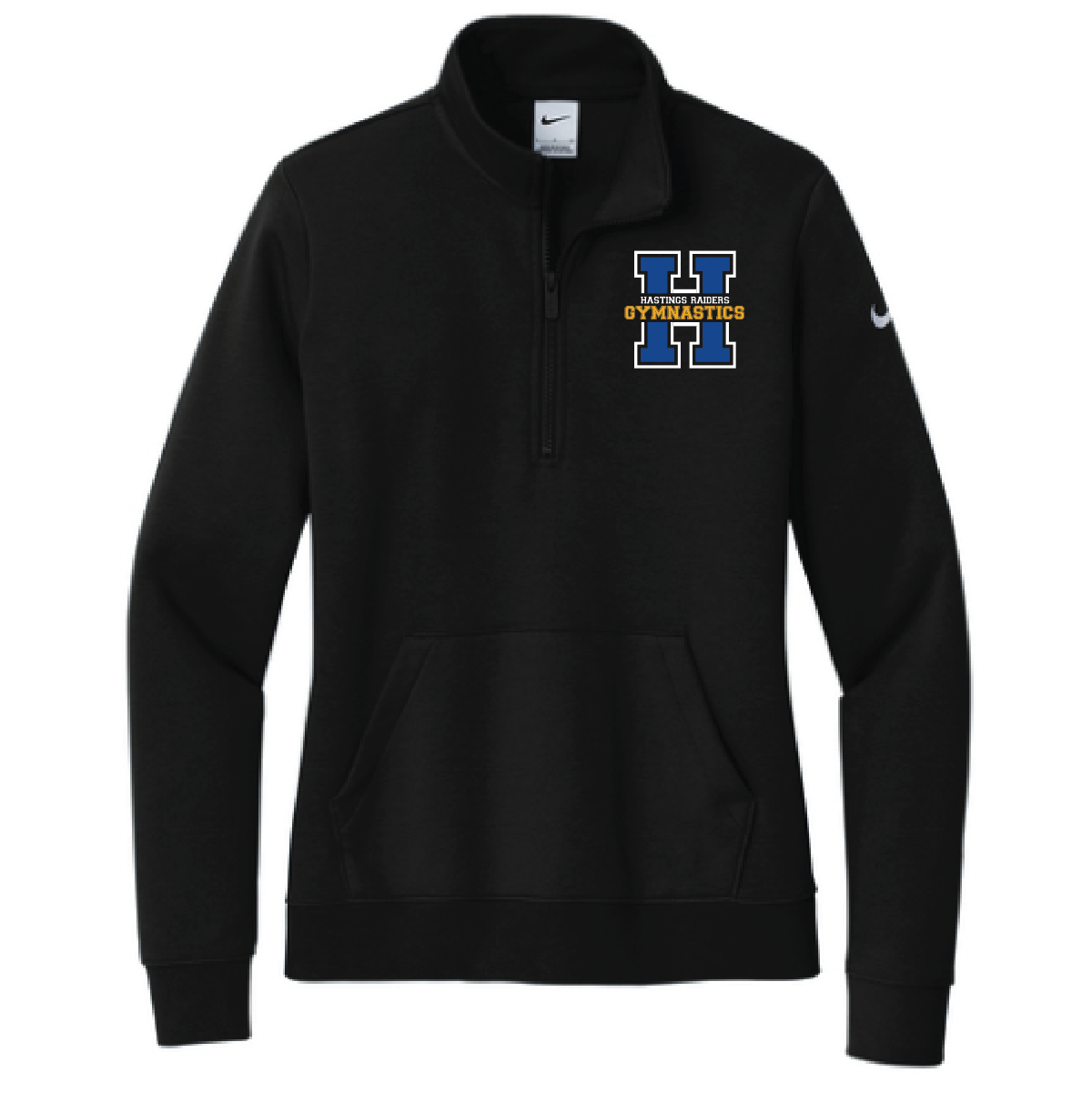 Hastings Gymnastics Nike Women's Club Fleece Sleeve Swoosh 1/2-Zip with Embroidery