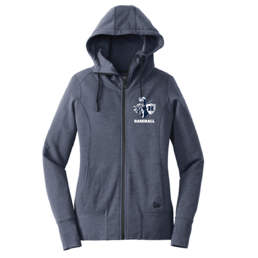 Hudson Baseball New Era Women's Tri-Blend Fleece Full-Zip Hoodie