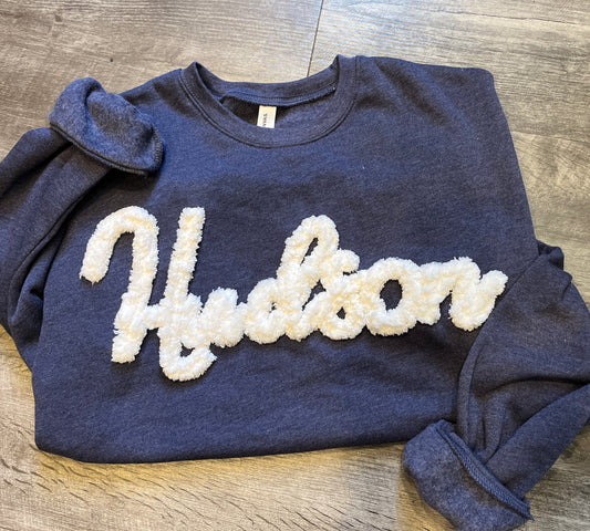 Hudson Raiders Online BELLA + CANVAS - Sponge Fleece Drop Shoulder Crewneck Sweatshirt with Chenille Yarn Embroidery