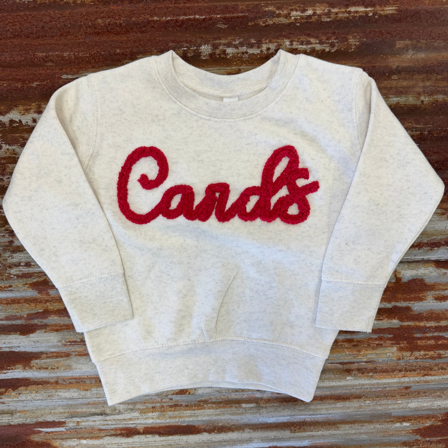 Prescott Retail Online Rabbit Skins - Toddler Fleece Crewneck Sweatshirt with Chenille Yarn Embroidery